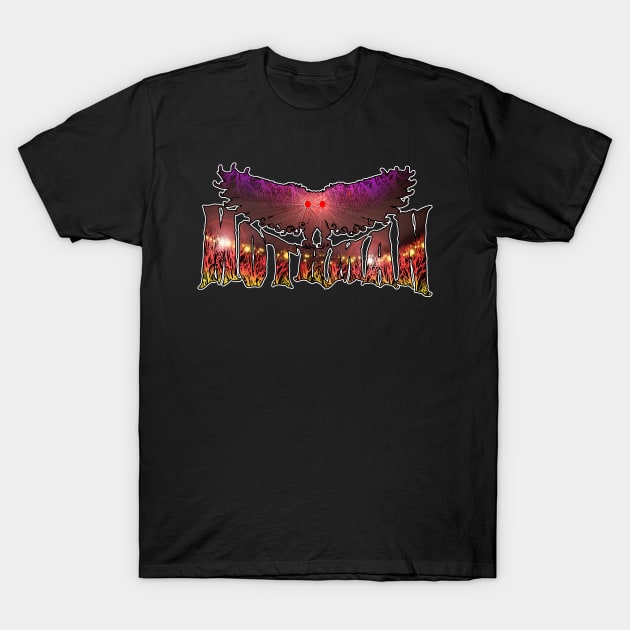 Trippy Mothman West Virginia Wing Humanoid Moth Monster Retro Art Vintage Style T-Shirt by National Cryptid Society